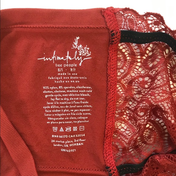 Intimately Free People Lace Crochet Reversible Bandeau Rust Orange - Picture 7 of 8